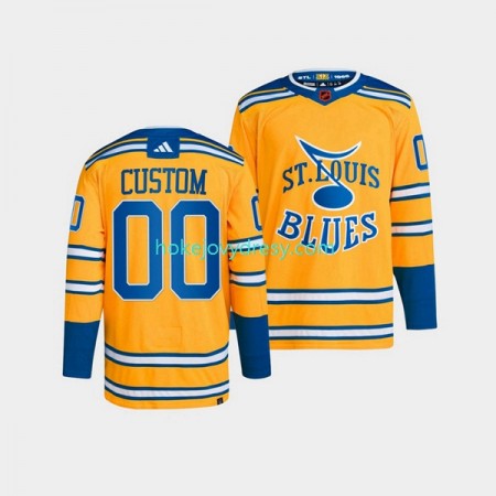 Pánské Hokejový Dres St. Louis Blues Personalizované Adidas 2022-2023 Reverse Retro Žlutá Authentic